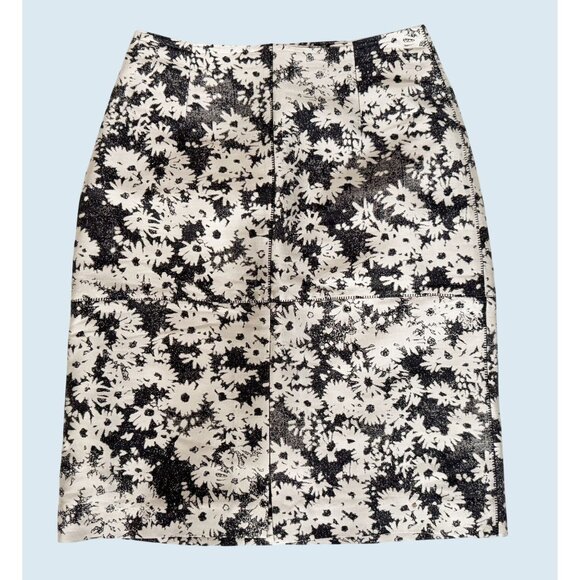 STELLA McCARTNEY Black & White Floral Print Pencil Skirt Size XS - Picture 2 of 7